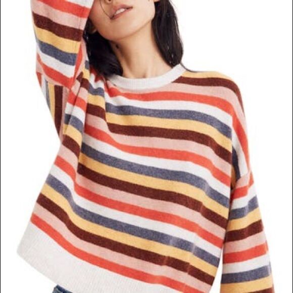 Madewell Cardiff Stripe Crewneck Sweater Size Sm - Picture 2 of 12